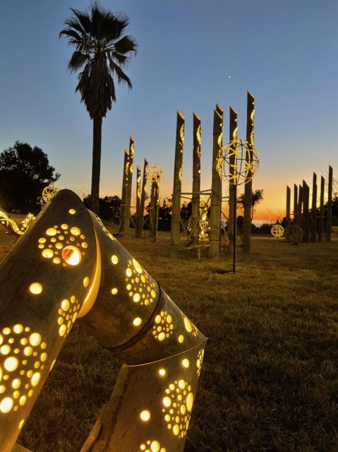 Bamboo lantern festival in winter