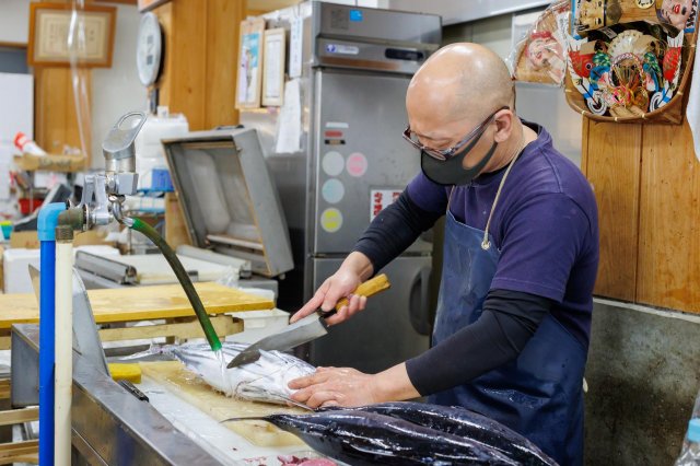 Katsuo comes and goes, but always swings by Kure Town